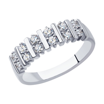 Inel din aur alb cu diamante