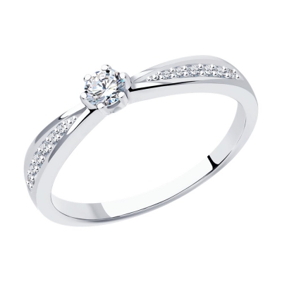 Кольцо из белого золота с...