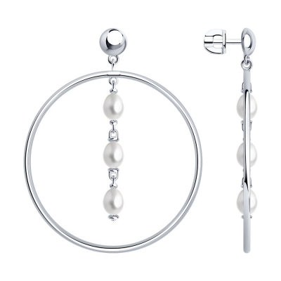 Серьги из серебра с жемчугом