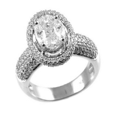 Кольцо из белого золота с...