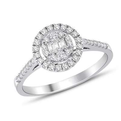 Кольцо из белого золота с...