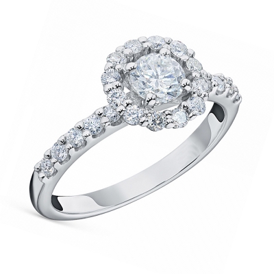 Кольцо из белого золота с...