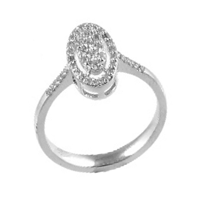 Кольцо из белого золота с...