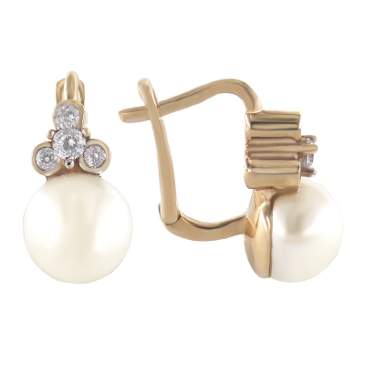 Cercei din aur cu perlă