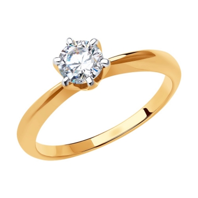 Кольцо из золота с фианитом