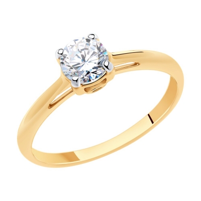 Кольцо из золота с фианитом