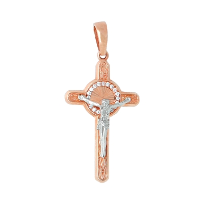 Крест из золота с цирконием