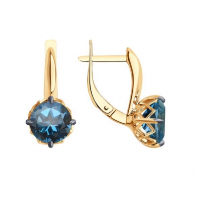 Cercei din aur cu topaz