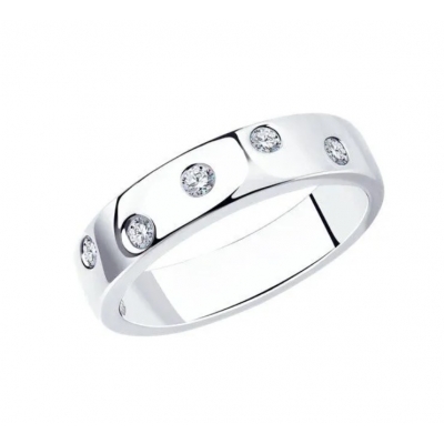 Кольцо из серебра с фианитами