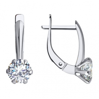 Серьги из золота с фианитами