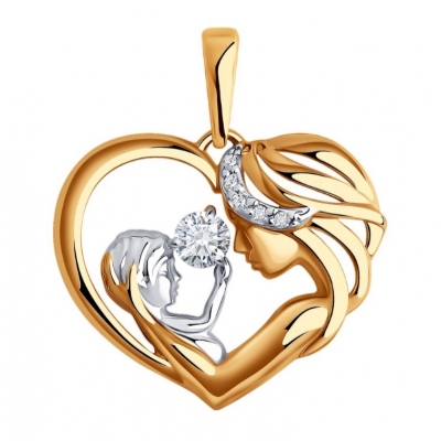 Подвеска из золота с фианитами