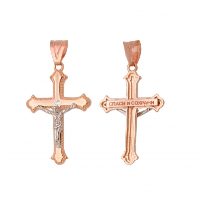 Крест из золота с цирконием