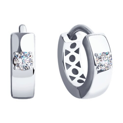 Серьги из золота с фианитами