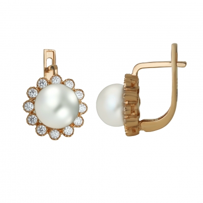 Серьги из золота с жемчугом