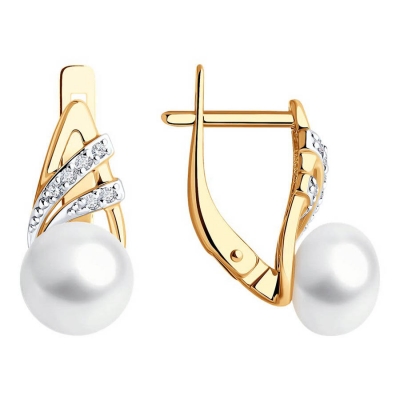 Cercei din aur cu perlă și...