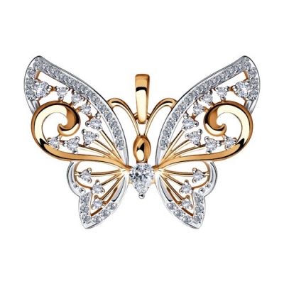 Подвеска из золота с фианитами