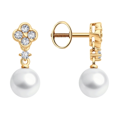 Серьги из золота с жемчугом