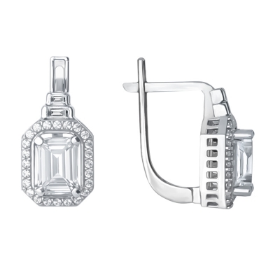 Серьги из золота с цирконием