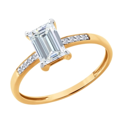 Кольцо из золота с фианитом