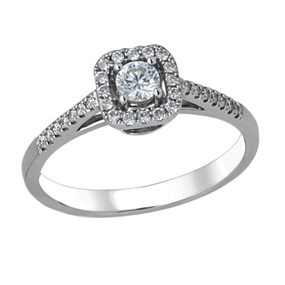 Кольцо из белого золота с...