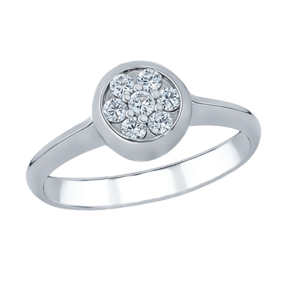 Кольцо из белого золота с...