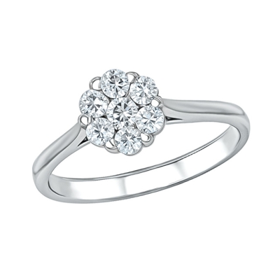 Кольцо из белого золота с...