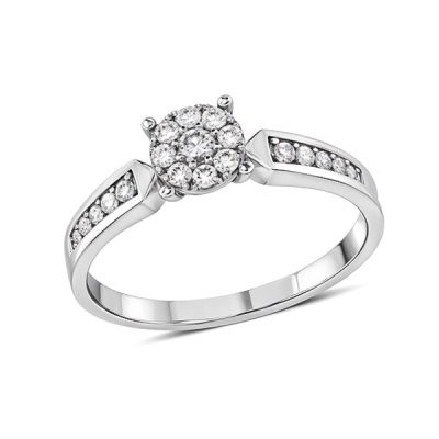 Кольцо из белого золота с...