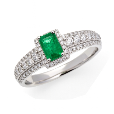 Кольцо из белого золота с...