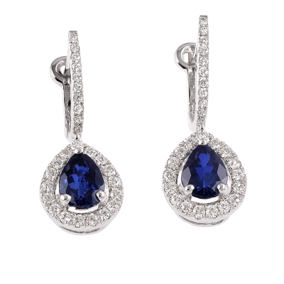 Cercei din aur alb cu...