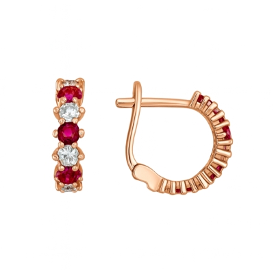 Серьги из золота с цирконием