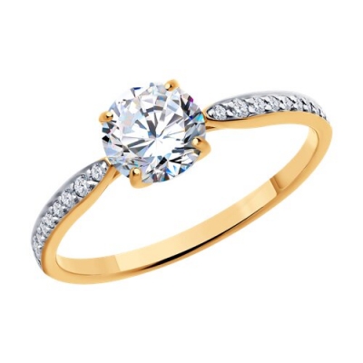 Inel din aur cu fianit