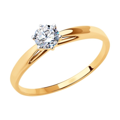 Кольцо из золота с фианитом