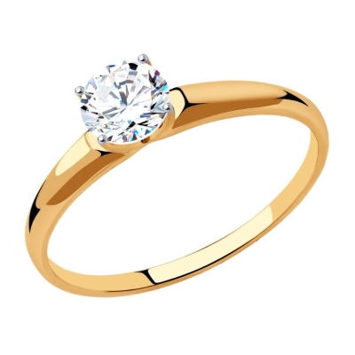 Кольцо из золота с фианитом