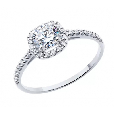 Кольцо из белого золота с...