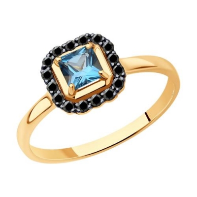 Кольцо из золота фианитом и...