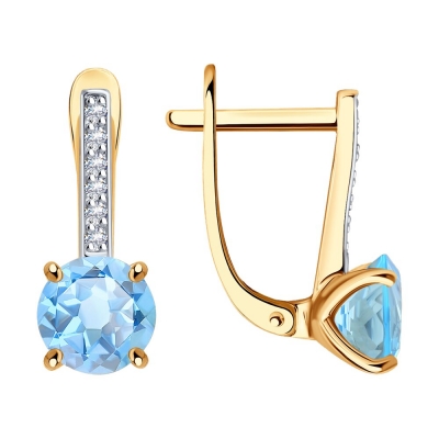 Cercei din aur cu fianit şi...