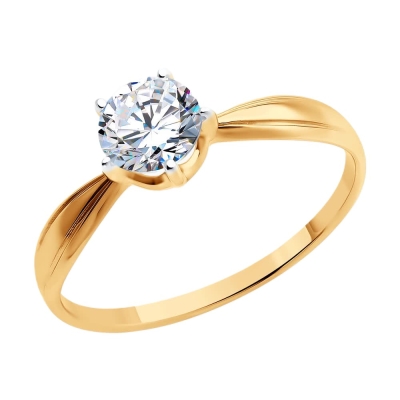 Кольцо из золота с фианитами