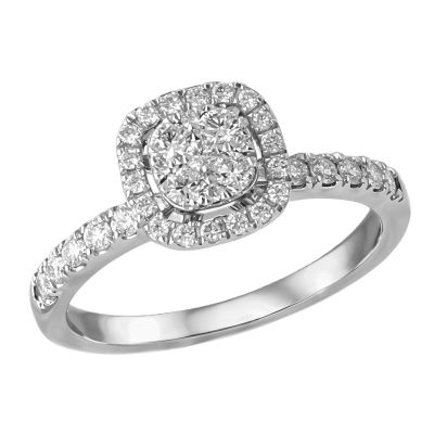 Inel din aur alb cu diamant