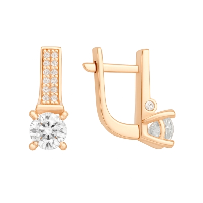 Серьги из золота с цирконием