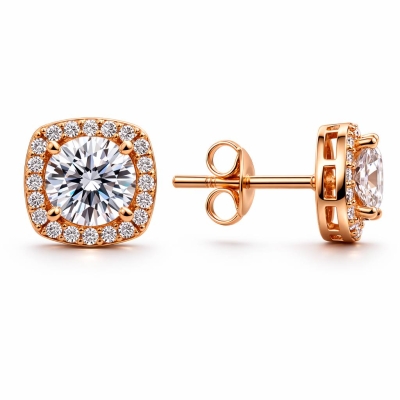 Серьги из золота с цирконием