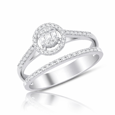 Inel din aur alb cu diamant