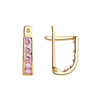 Cercei din aur cu fianit