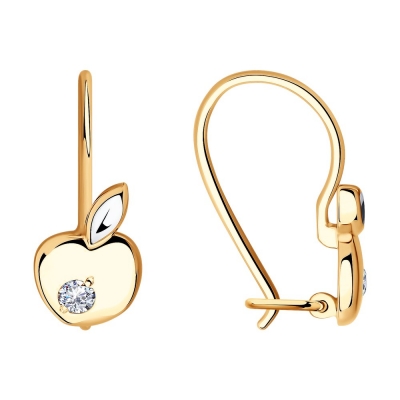 Cercei din aur cu fianit