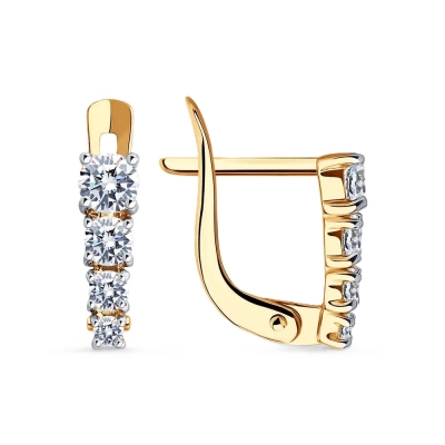 Cercei din aur cu fianit