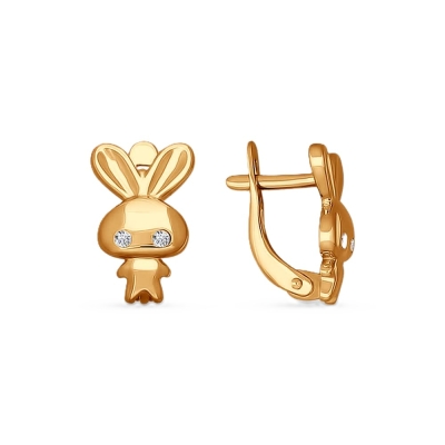 Серьги из золота с фианитами