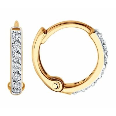 Cercei din aur cu fianit