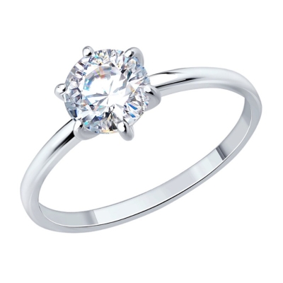 Кольцо из серебра с фианитами