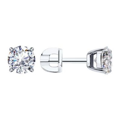 Серьги из серебра с фианитом