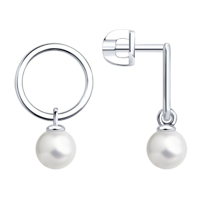 Серьги из серебра с жемчугом