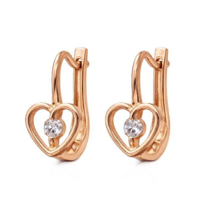 Серьги из золота с цирконием